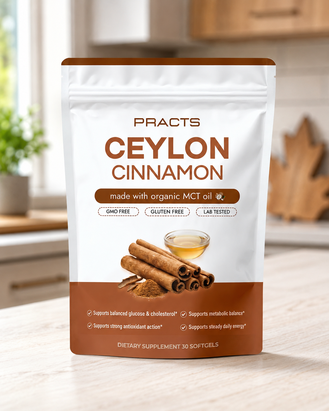 PRACTS Ceylon Cinnamon equivalent to 7,200 mg with MCT Oil
