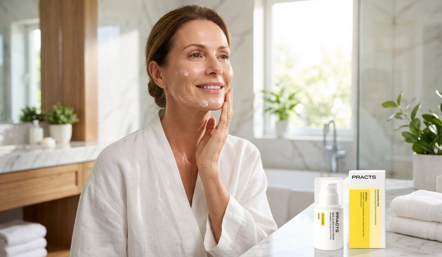 Woman discovering lifted skin
